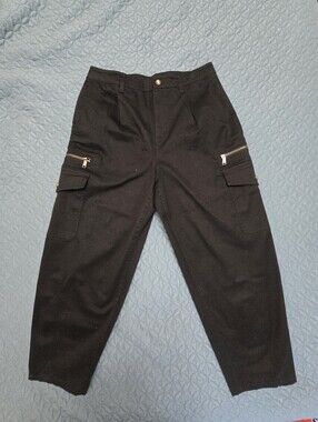 Black Cargo/ Barrel Women Pants